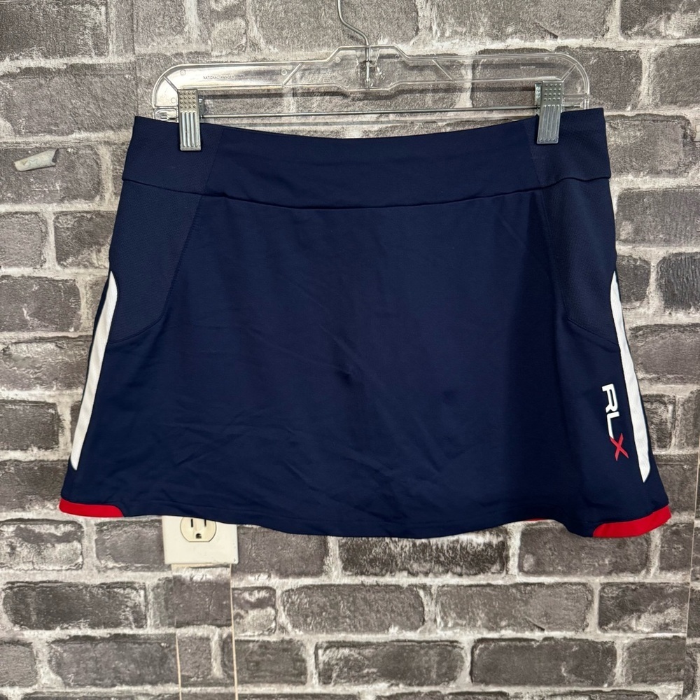 NWT RLX Ralph Lauren X mini skirt navy blue red